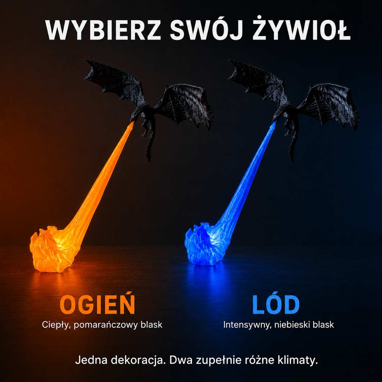 Kolory Ogień i Lód lampy Dragon